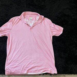 Tail Pink Men's Polo with Micro Dot Print
